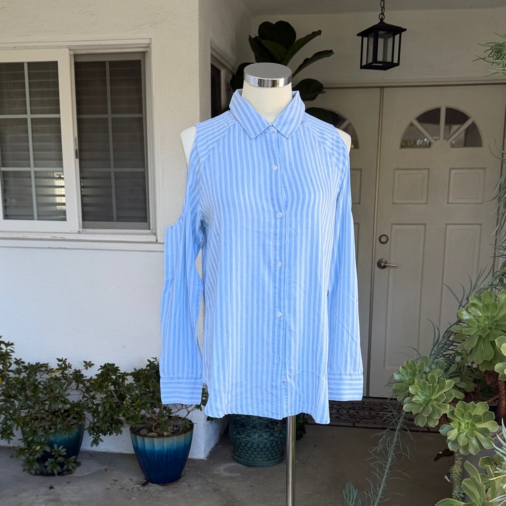 Rails Light Blue Striped Button Down Shirt
